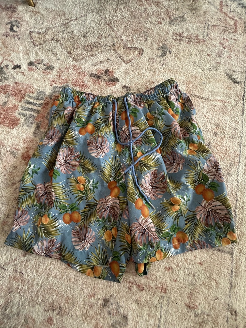 Cove Australia Tropical Lemon Palm Print Swim Trunks Men’s XL